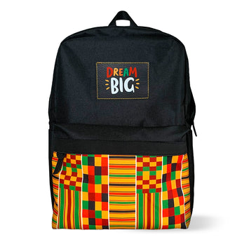 Kente Cloth Dream Big Backpack with Padded Laptop Sleeve